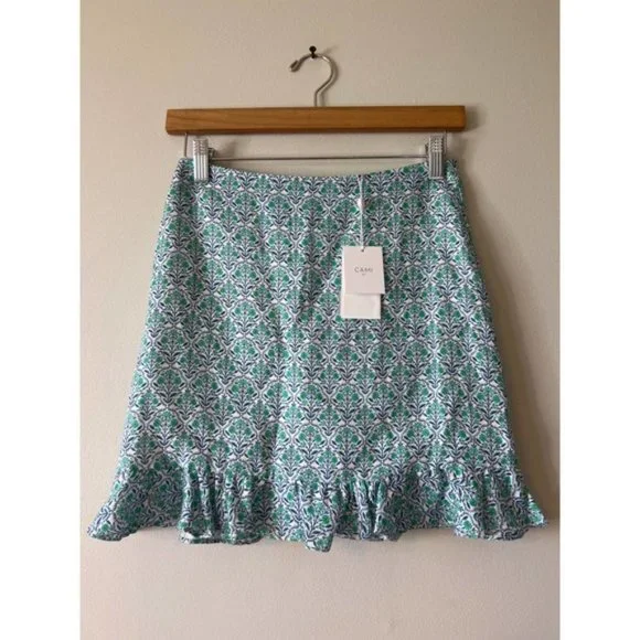 Cami NYC Bia Floral Mini Skirt Women's Turquoise Wallpaper Size: 0 NWT - Picture 2 of 10